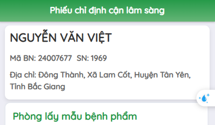 Phòng chỉ định cận lâm sàng 
